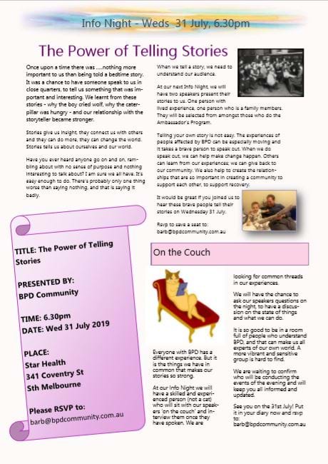 Info Night BPD Community